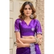 Generic Women's Faux Shimmer Geometric Ready to wear Saree With Unstitched Blouse 5.5Mtr (Purple) Generic Women's Faux Shimmer Geometric Ready to wear Saree With Unstitched Blouse 5.5Mtr (Purple)