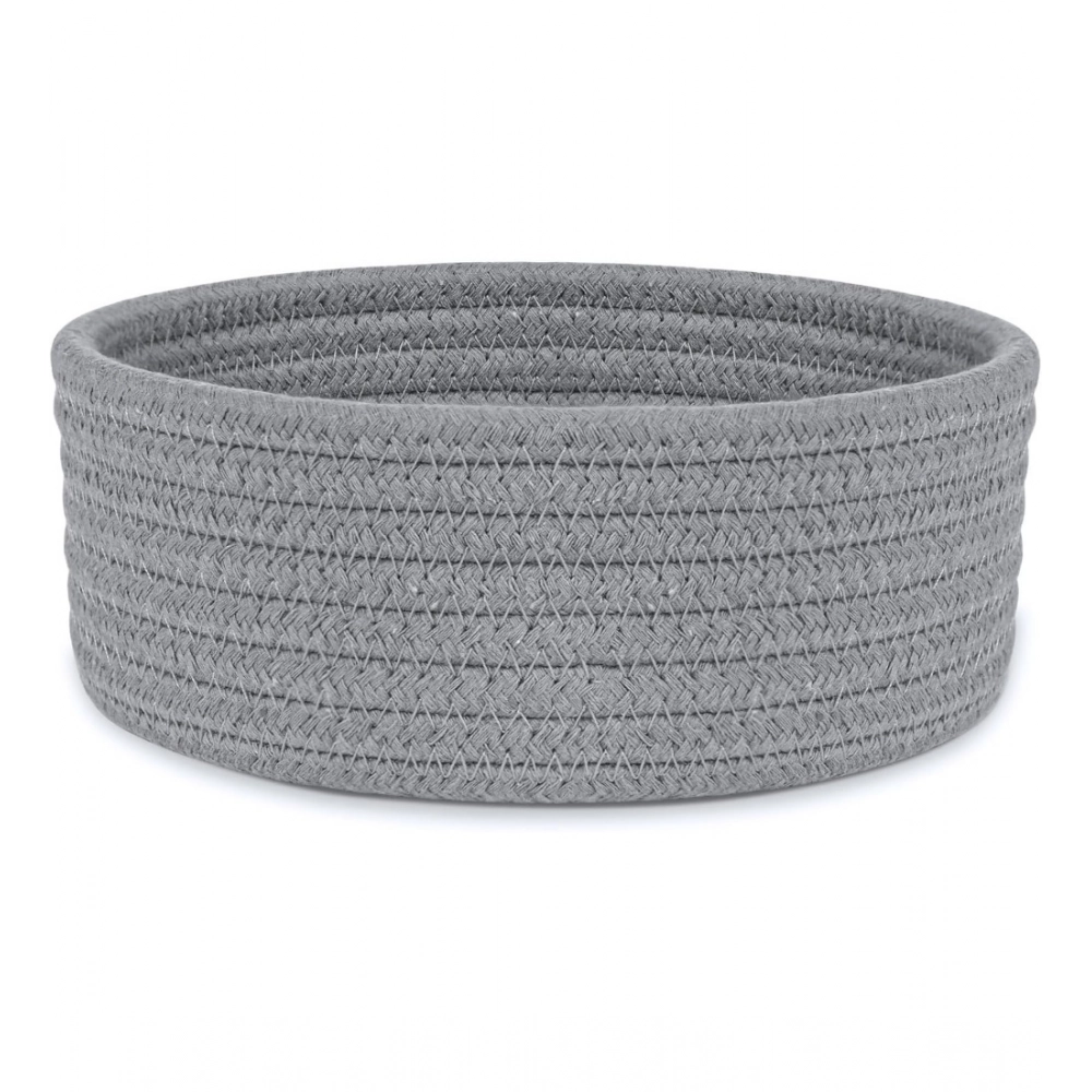Generic Cotton 8x3 Inch Round 1 Pcs Bedside Organizer With Out Lid (Gray)