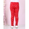 Generic Girl's Cotton Lycra Embellished Elasticated Leggings (Red) Generic Girl's Cotton Lycra Embellished Elasticated Leggings (Red)