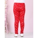 Generic Girl's Cotton Lycra Embellished Elasticated Leggings (Red) Generic Girl's Cotton Lycra Embellished Elasticated Leggings (Red)