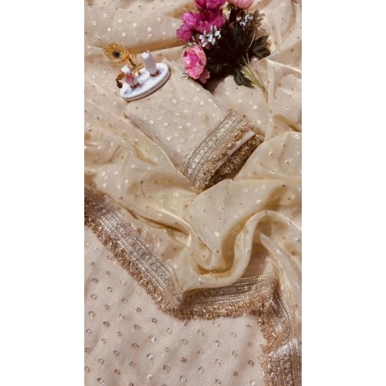 Generic Women's Silk Embellished Saree With Unstitched Blouse 5.5Mtr (Beige) Generic Women's Silk Embellished Saree With Unstitched Blouse 5.5Mtr (Beige)