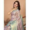 Generic Women's Jacquard Saree With Unstitched Blouse 5.5Mtr (Multicolor)
