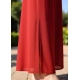 Generic Women's Pack of 1 Georgette Solid High Rise Wide Leg Flared Palazzo Pants with Elastic Waist (Red)
