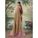 Generic Women's Tissue Silk Solid Saree With Unstitched Blouse 5.5Mtr (Brown)