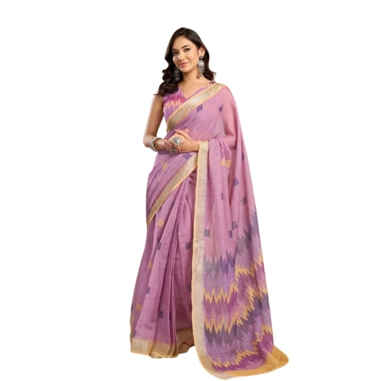 Generic Women's Faux Linen Floral Ready to wear Saree With Unstitched Blouse 5.5Mtr (Lavender) Generic Women's Faux Linen Floral Ready to wear Saree With Unstitched Blouse 5.5Mtr (Lavender)