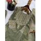 Generic Women's Silk Embroidered 3/4th Sleeve Round Kurti With Sharara Pant and Dupatta Set (Green) Generic Women's Silk Embroidered 3/4th Sleeve Round Kurti With Sharara Pant and Dupatta Set (Green)