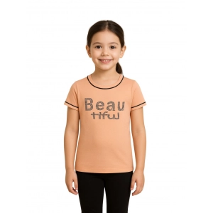 Generic Girl's Cotton Printeded Round Neck T-Shirt (Sandal Beach)
