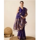 Generic Women's Soft Silk Jacquard Saree With Unstitched Blouse 5.5Mtr (Blue)