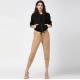 Generic Women's Polyester Solid Elasticated Trousers (Beige) Generic Women's Polyester Solid Elasticated Trousers (Beige)