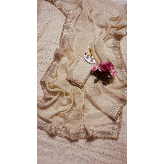 Generic Women's Silk Embellished Saree With Unstitched Blouse 5.5Mtr (Beige) Generic Women's Silk Embellished Saree With Unstitched Blouse 5.5Mtr (Beige)
