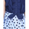 Generic Girl's Denim Polka Sleeveless Dress (Blue) Generic Girl's Denim Polka Sleeveless Dress (Blue)