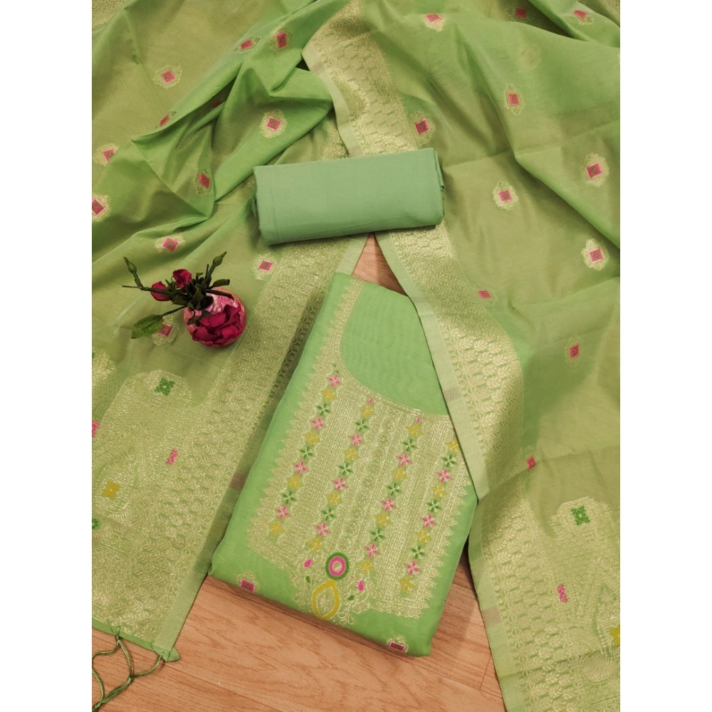 Generic Women's Banarasi Silk Printed Unstitched Salwar Suit Material With Dupatta (Pista, 3Mtrs) Generic Women's Banarasi Silk Printed Unstitched Salwar Suit Material With Dupatta (Pista, 3Mtrs)