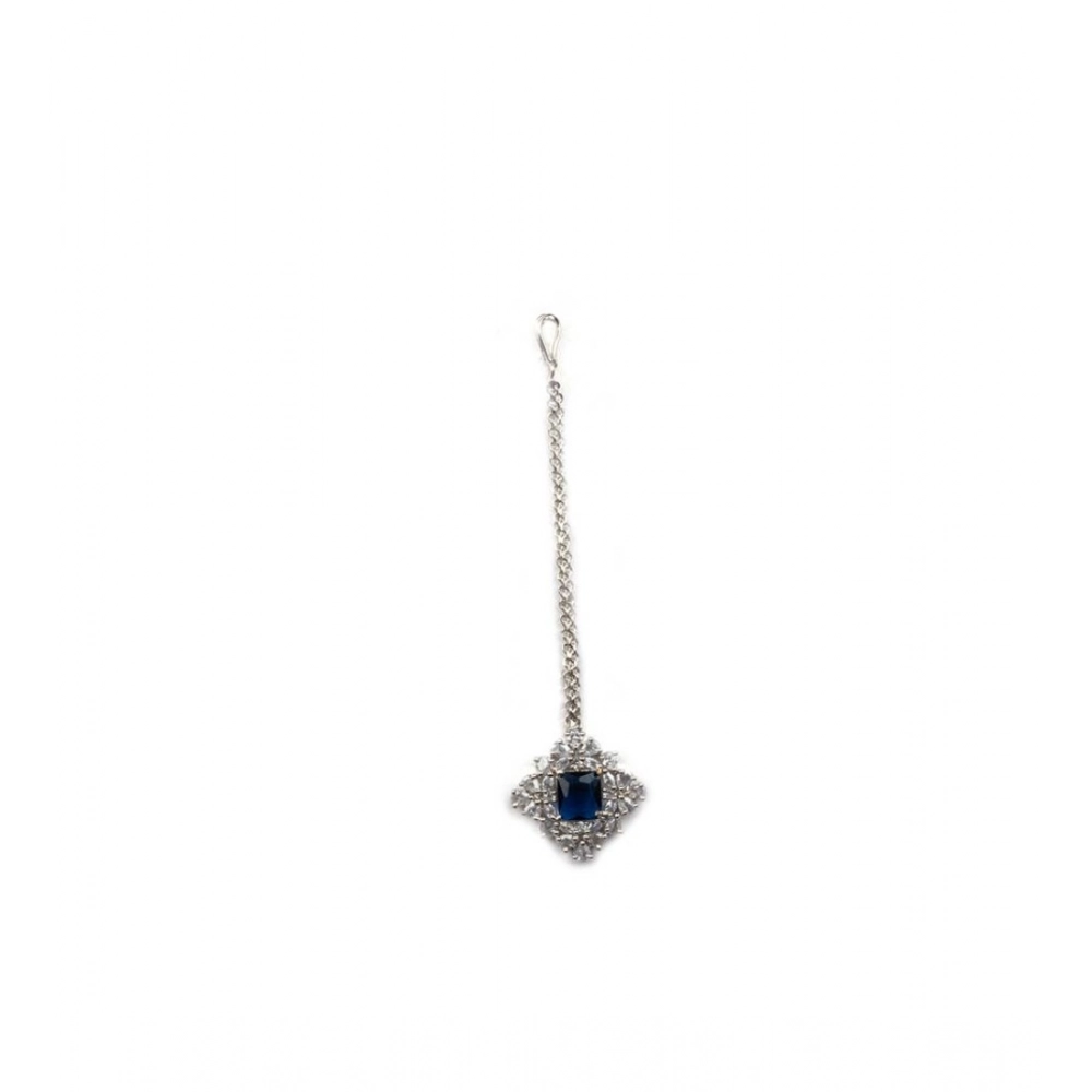 Generic Women's Brass Silver Plated Pendant Set (Blue) Generic Women's Brass Silver Plated Pendant Set (Blue)