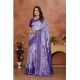 Generic Women's Banarasi Silk Jaquard Woven Saree With Unstitched Blouse 5.5Mtr (Purple)
