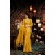 Generic Women's Organza Woven Saree With Unstitched Blouse 5.5Mtr (Yellow)