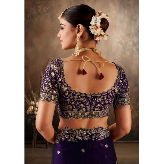 Generic Women's Silk Embroidered Saree With Unstitched Blouse 5.5Mtr (Purple) Generic Women's Silk Embroidered Saree With Unstitched Blouse 5.5Mtr (Purple)