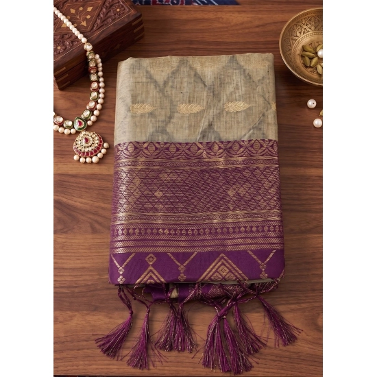 Generic Women's Cotton Printed Saree With Unstitched Blouse 5.5Mtr (Multicolor)