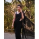 Generic Women's Georgette Solid Saree With Unstitched Blouse 5.5Mtr (Black)