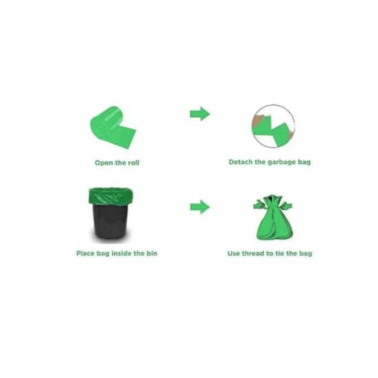 Generic Pack of 5 Biodegradeable Vegetable-Paper 19 x 21 Inches Garbage Bag (Green)