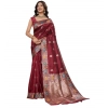 Generic Women's Faux_Banarasi_Silk Woven Saree With Unstitched Blouse 5.5Mtr (Maroon)