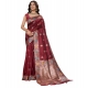 Generic Women's Faux_Banarasi_Silk Woven Saree With Unstitched Blouse 5.5Mtr (Maroon) Generic Women's Faux_Banarasi_Silk Woven Saree With Unstitched Blouse 5.5Mtr (Maroon)