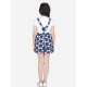 Generic Girl's Rayon Polka Sleeveless Jumpsuit (Blue-Pink)