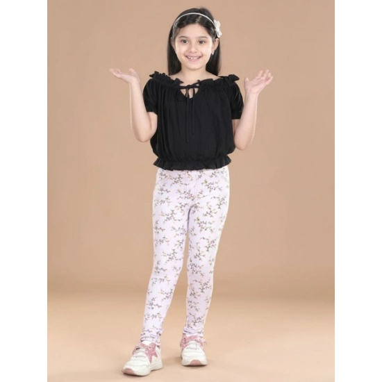 Generic Girl's Cotton Lycra Floral Elasticated Jeggings (Multicolor) Generic Girl's Cotton Lycra Floral Elasticated Jeggings (Multicolor)