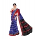 Generic Women's Soft Pure Cotton Printed Saree With Unstitched Blouse 5.5Mtr (Blue)
