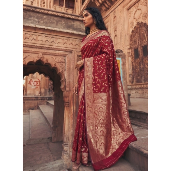 Generic Women's Art Silk Printed Saree With Unstitched Blouse 5.5Mtr (Red) Generic Women's Art Silk Printed Saree With Unstitched Blouse 5.5Mtr (Red)