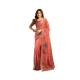 Generic Women's Faux_Linen Printed Ready-to-Wear Saree With Unstitched Blouse 5.5 Mtr (Rust)