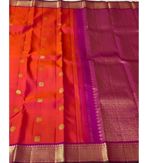 Generic Women's Soft Litchi Silk Jacquard Work Saree With Unstitched Blouse 5.5Mtr (Red)