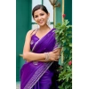 Generic Women's Faux Shimmer Floral Embroidery Ready to wear Saree With Unstitched Blouse 5.5Mtr (Purple) Generic Women's Faux Shimmer Floral Embroidery Ready to wear Saree With Unstitched Blouse 5.5Mtr (Purple)