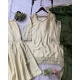 Generic Women's Silk Embroidered 3/4th Sleeve V-Neck Kurti With Sharara Pant and Dupatta Set (Cream & Green) Generic Women's Silk Embroidered 3/4th Sleeve V-Neck Kurti With Sharara Pant and Dupatta Set (Cream & Green)