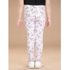 Generic Girl's Cotton Lycra Floral Elasticated Jeggings (Multicolor)