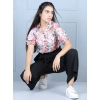 Generic Girl's Polyester Floral Short Sleeves Jumpsuit (White-Black) Generic Girl's Polyester Floral Short Sleeves Jumpsuit (White-Black)