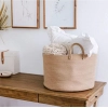 Generic Cotton Pack Of_1 14x12 Inch Laundry Storage Basket For Clothes (Beige)