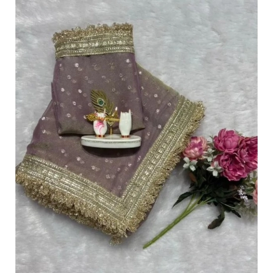 Generic Women's Silk Embellished Saree With Unstitched Blouse 5.5Mtr (Lavender) Generic Women's Silk Embellished Saree With Unstitched Blouse 5.5Mtr (Lavender)