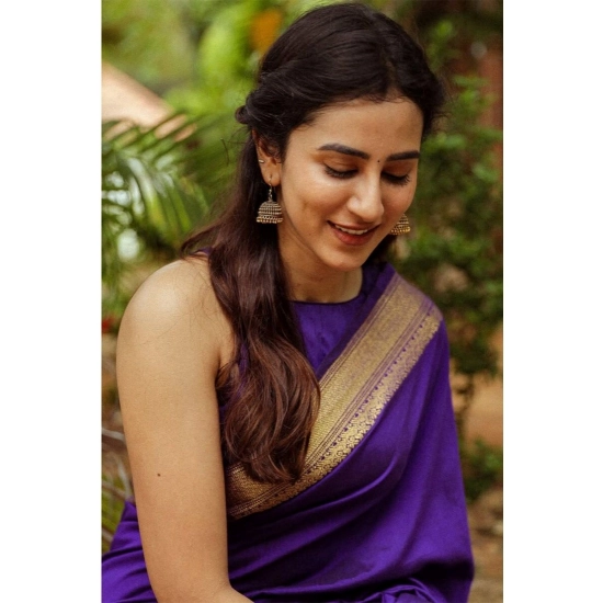 Generic Women's Soft Litchi Silk Jacquard Work Saree With Unstitched Blouse 5.5Mtr (Blue) Generic Women's Soft Litchi Silk Jacquard Work Saree With Unstitched Blouse 5.5Mtr (Blue)