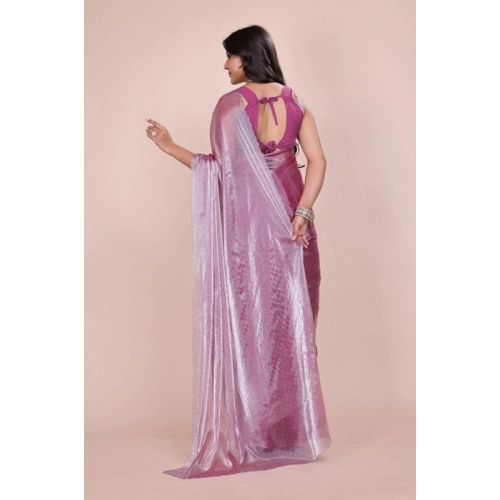 Women's Jimmy choo Embellished Bollywood Saree With Unstitched Blouse 5.5Mtr (Magenta) Women's Jimmy choo Embellished Bollywood Saree With Unstitched Blouse 5.5Mtr (Magenta)