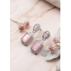 Generic Women's Brass Silver Plated Drop Earrings (Pink) Generic Women's Brass Silver Plated Drop Earrings (Pink)