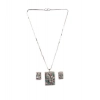 Generic Women's Brass Silver Plated Pendant Set (Multicolor)