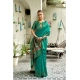 Generic Women's Silk Blend Woven Saree With Unstitched Blouse 5.5 Mtr (Green)