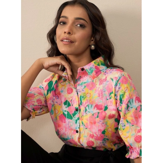 Generic Women's Polyester Floral Half Sleeves Jumpsuit (Multicolor) Generic Women's Polyester Floral Half Sleeves Jumpsuit (Multicolor)