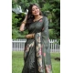Generic Women's Faux_Tussar Floral Saree With Unstitched Blouse 5.5Mtr (Olive) Generic Women's Faux_Tussar Floral Saree With Unstitched Blouse 5.5Mtr (Olive)