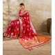 Generic Women's Silk Blend Printed Saree With Unstitched Blouse 5.5Mtr (Red) Generic Women's Silk Blend Printed Saree With Unstitched Blouse 5.5Mtr (Red)
