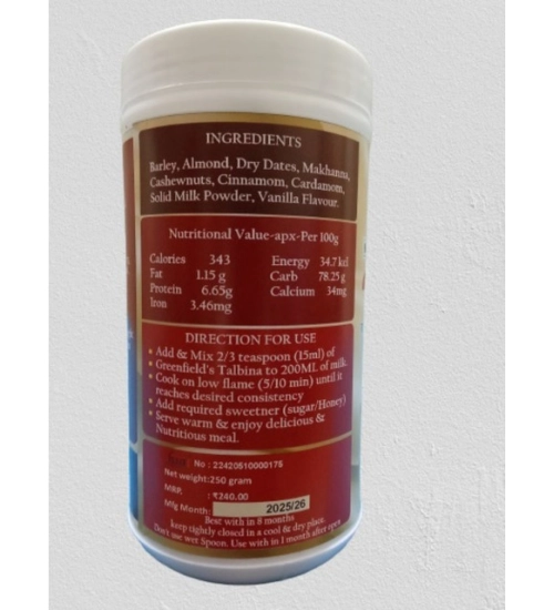 Generic Greenfield'S Talbina Roasted Barley With Powdered Dry Fruit (250GM)