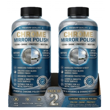 Generic Pack of 2 Chrome Mirror Polish Liquid Bottles 100 ML Generic Pack of 2 Chrome Mirror Polish Liquid Bottles 100 ML