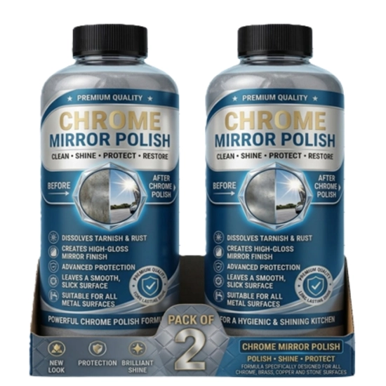 Generic Pack of 2 Chrome Mirror Polish Liquid Bottles 100 ML