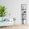 Generic 7 Decore Unique Vertical Tree Wall Art – 4 Piece Wooden Panel Set (Black)