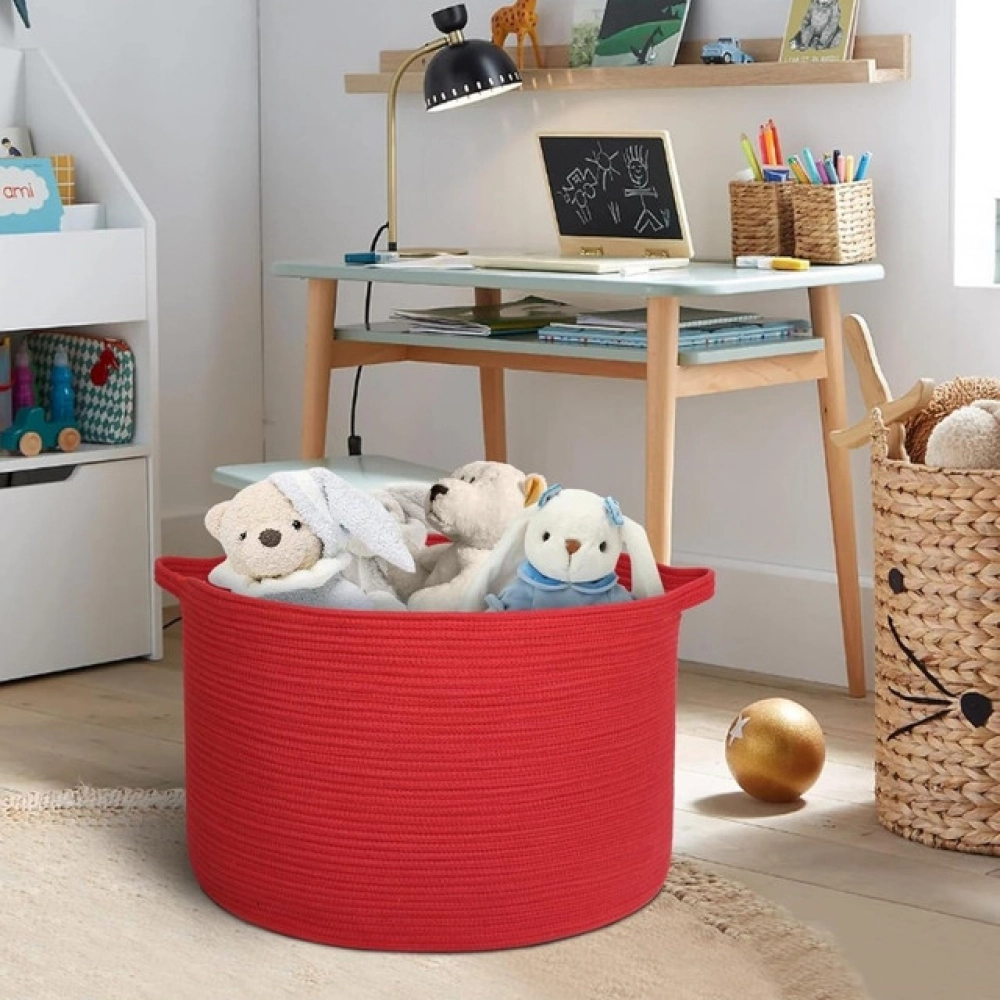 Generic Cotton Pack Of_1 14x12 Inch Storage Basket For Clothes With Out Lid (Red) Generic Cotton Pack Of_1 14x12 Inch Storage Basket For Clothes With Out Lid (Red)